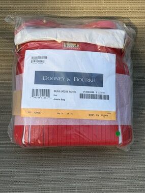 Dooney & Bourke Red Jessie Crossbody with Gold Hardware new